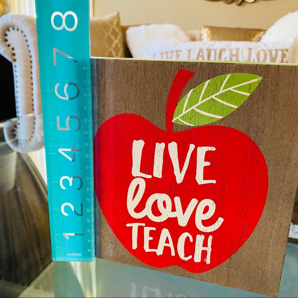 Live Love Teach Wood Block Decor - Picture 6 of 7